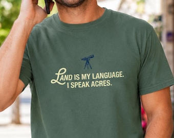 Camiseta de agente inmobiliario especialista en terrenos, camiseta "I Speak Acres", regalo para agente inmobiliario, camiseta de corredor de terrenos, ropa inmobiliaria Comfort Colors