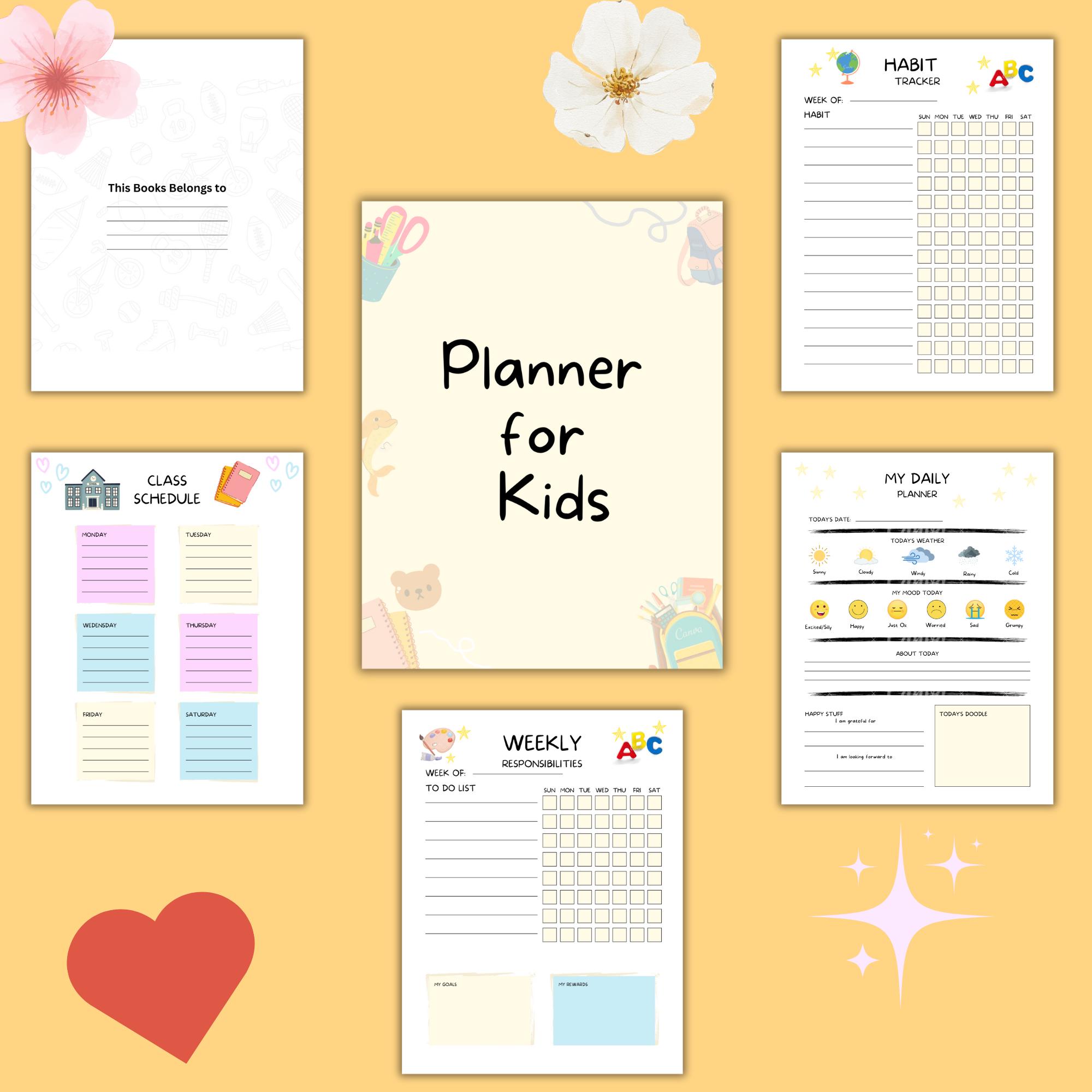 Kids Daily Journal Printable | DIY Binder Pages for Kids | Children’s ...