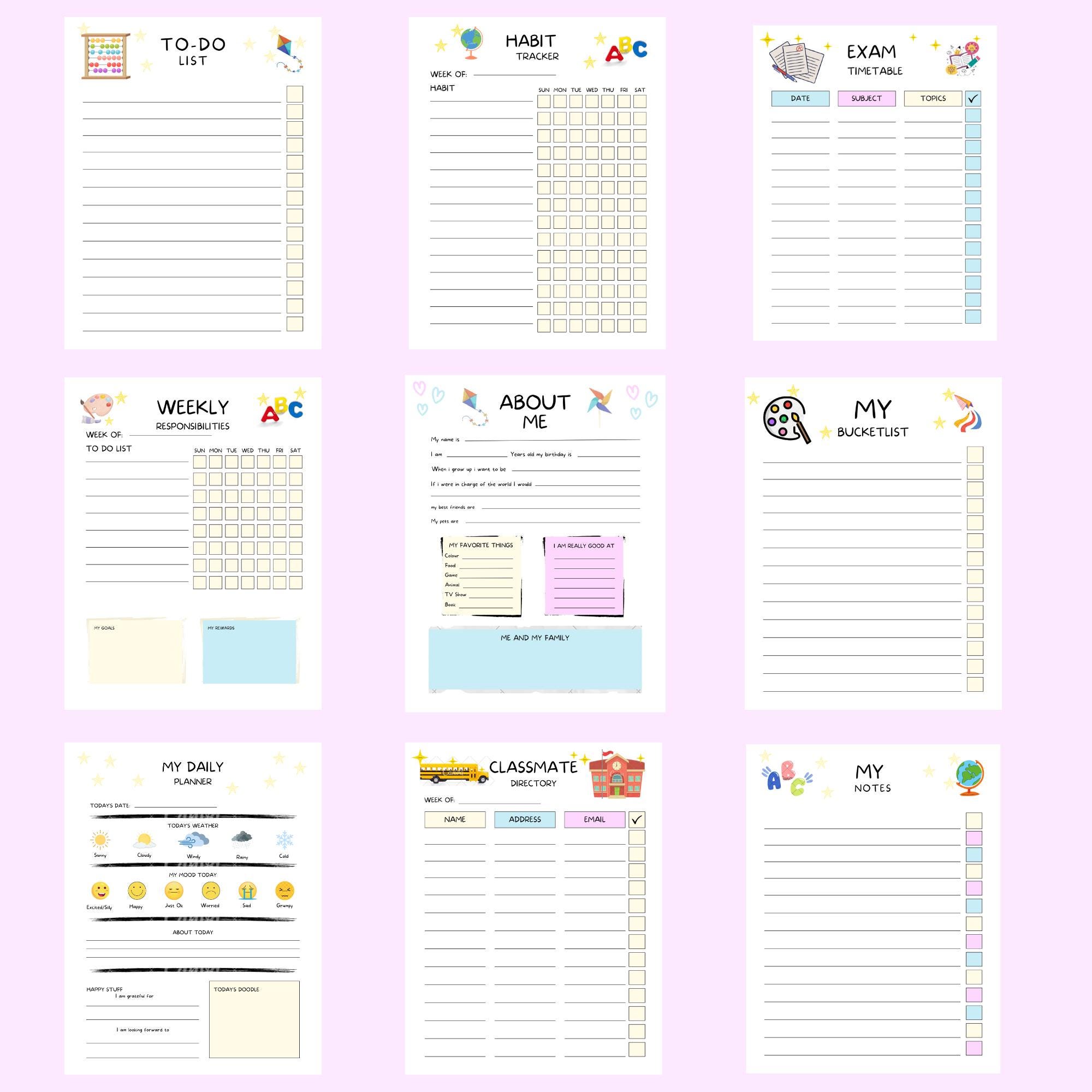 Kids Daily Journal Printable | DIY Binder Pages for Kids | Children’s ...
