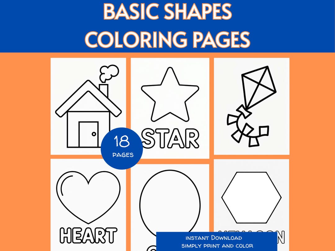 Color These Basic Shapes Color PRINTABLE Basic Shape Coloring Pages, Basic Shapes Coloring Sheets ...