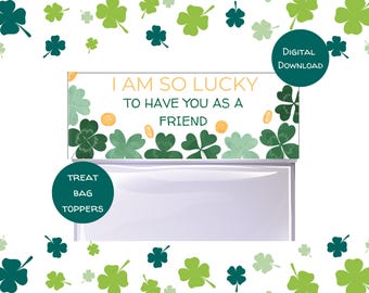 Adorno imprimible para bolsas de regalo del Día de San Patricio, para la escuela, guardería, etiqueta de regalo del Día de San Patricio, recuerdo de aula, recuerdo de fiesta