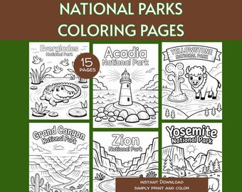 Páginas para colorear de Parques Nacionales para imprimir, páginas para colorear de Parques Nacionales para niños, hojas para colorear, recursos para profesores, actividades para acampar