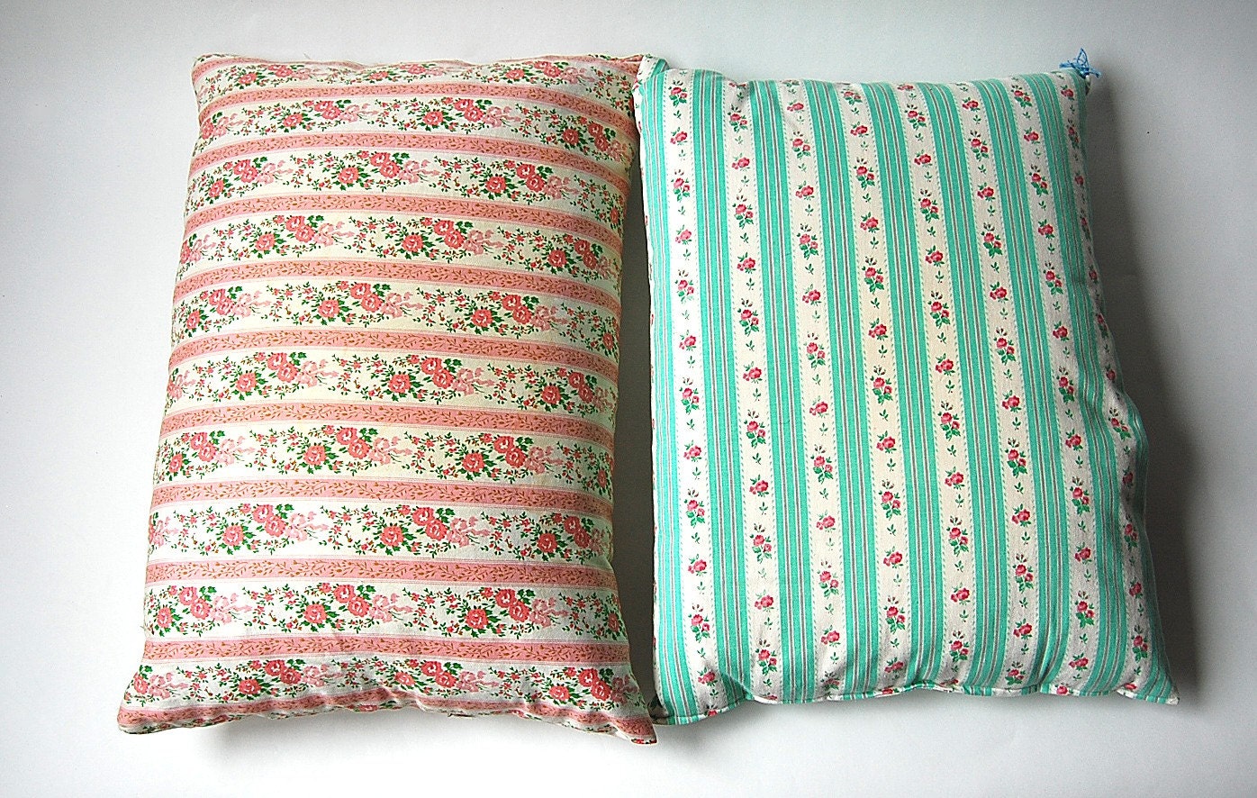 Set of 5 vintage Ticking Feather and Down Pillows . Farm Etsy