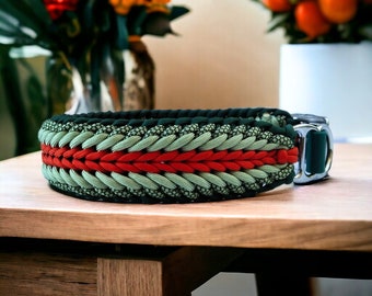 Collar para perro de paracord y biothane, acero inoxidable | Personalizable | A medida | Hecho a mano