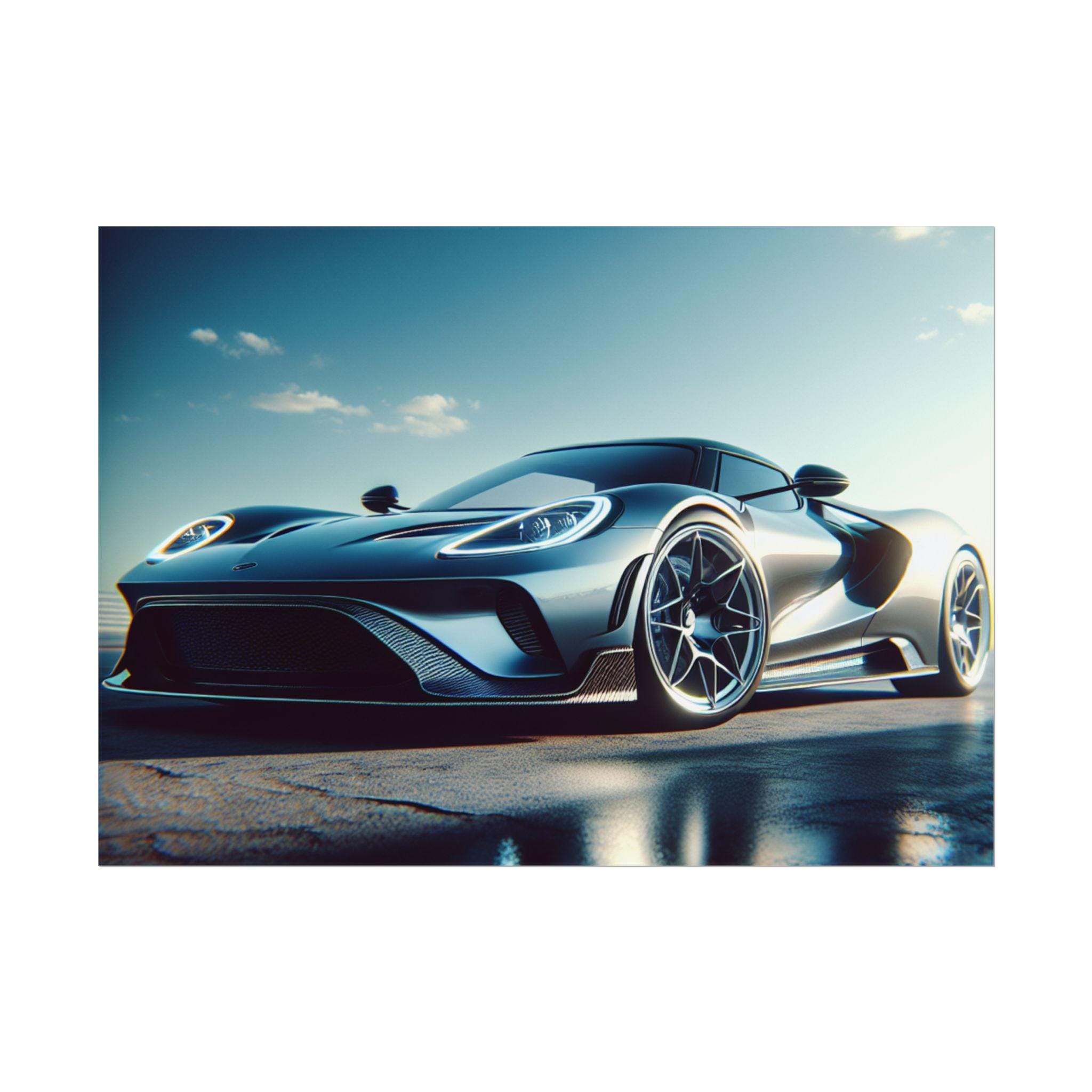 Sleek Car Art Print, Automotive Wall Decor Ford GT Poster Gift for Car ...