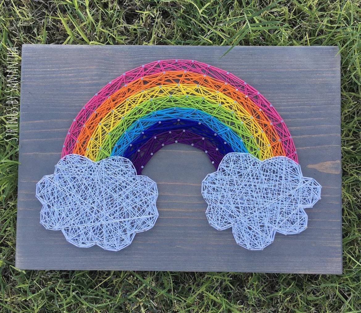 Rainbow String Art Sign - MADE TO ORDER - Etsy