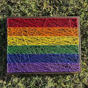 Pride Flag String Art Sign - MADE TO ORDER