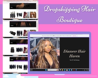 Premade Dropshipping Hair Boutique on Wix - Wigs, Glueless Wigs, Hair Bundles | Easy Transfer, Ready to Launch