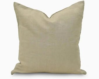 Ruffle Linen Pillow Cover | Solid Neutral Throw Cushion | Cottagecore Decor, Farmhouse Accent