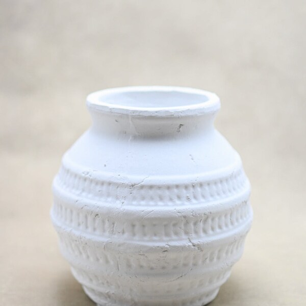 White Textured Vase