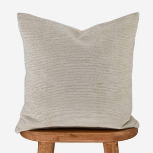 Chadwick Pillow Cover – Soft Beige Textured Cushion Case, Minimalist Cotton Boho Decor