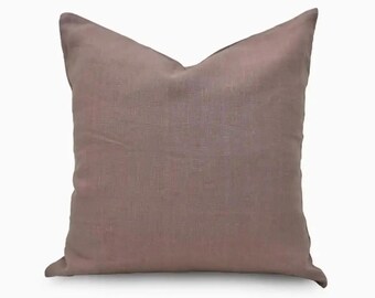 Ruffle Linen Pillow Cover | Solid Light Brown Throw Cushion | Cottagecore Decor, Farmhouse Accent