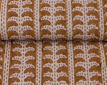 Wrenwood Mustard Linen Fabric by the Yard
