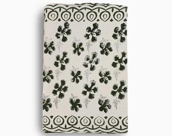 Floral Block Print Table Runner | Handmade Cottagecore Farmhouse Table Linens | Boho Wedding and Home Decor