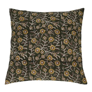 Handmade Block Print Pillow Cover fall  Abstract Linen Throw Pillow | Tapestry Cushion in 16x16, 18x18, 20x20, 24x24, 26x26, 34x26