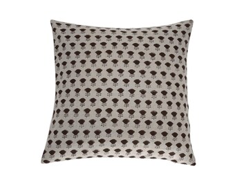 Handmade Block Printed Linen Pillow Cover | Floral Decorative Throw Cushion | Boho Farmhouse Spring Home Decor | Housewarming Gift