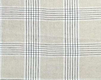 Block Print Linen Fabric by Yard | 58" Wide Designer Heavy Linen | Farmhouse Home Decor Pillow, Cushion, Curtain, Upholstery, Sewing | Anya