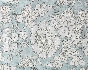 Block Print Linen Fabric by Yard | 58" Wide Designer Heavy Linen | Farmhouse Home Decor Pillow, Cushion, Curtain, Upholstery, Sewing | Brice