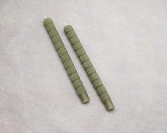 Unscented Sculpted Taper Candles – Set of 2, Elegant Tabletop & Holiday Decor