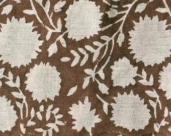 Zaples Block Print Linen Designer Fabric for Upholstery, Curtains and more