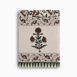 Handcrafted Indian Block Print Tablecloth - Cotton Dining Table Linen