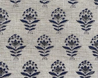 Nitika Block Print Heavy Linen Fabric for Designer Upholstery