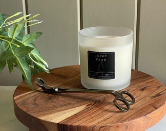 Juicy Pear Soy Candle 19oz – Hand Poured Natural Wax with Essential Oils, Fresh Fruit Home Fragrance, Gift for Her