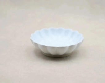 Black Friday Scalloped Trinket Dish | Ceramic Jewelry Holder | Cute Decorative Catchall Bowl for Vanity and Home Decor