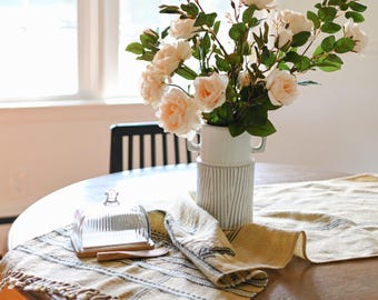 Glazed Striped Vase – Modern Ceramic Flower Vase, Neutral Pottery Decor for Minimal Home, Gift for Her