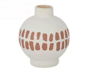 Maceta con estampado de cuadros: moderna maceta de cerámica, decoración bohemia neutra para plantas de interior, regalo para amantes de las plantas.