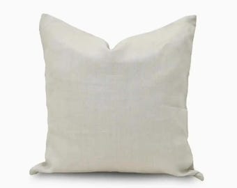 Ruffle Linen Pillow Cover | Solid Neutral Throw Cushion | Cottagecore Decor, Farmhouse Accent