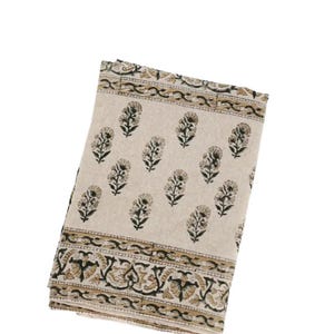 Handcrafted Indian Block Print Cotton Tablecloth | Boho Floral Dining Decor | French Country Wedding Table