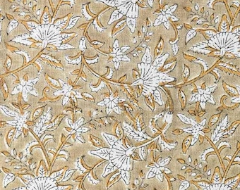 Block Print Linen Fabric by YArd | 58" Wide Designer Heavy Linen | Farmhouse Home Decor Pillow, Cushion, Curtain, Upholstery | Angeli