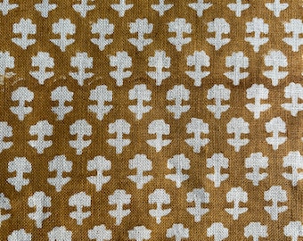 18 Yards Cut Out Block Print Linen Fabric | 58" Wide Designer Heavy Linen | Farmhouse Home Decor Pillow, Cushion, Curtain, Upholstery