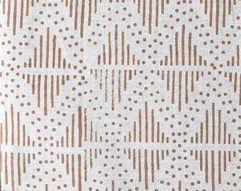 Block Print Linen Fabric by Yard | 58" Designer Heavy Linen | Farmhouse Home Decor Pillow, Cushion, Curtain, Upholstery, Sewing | Zig-Zag