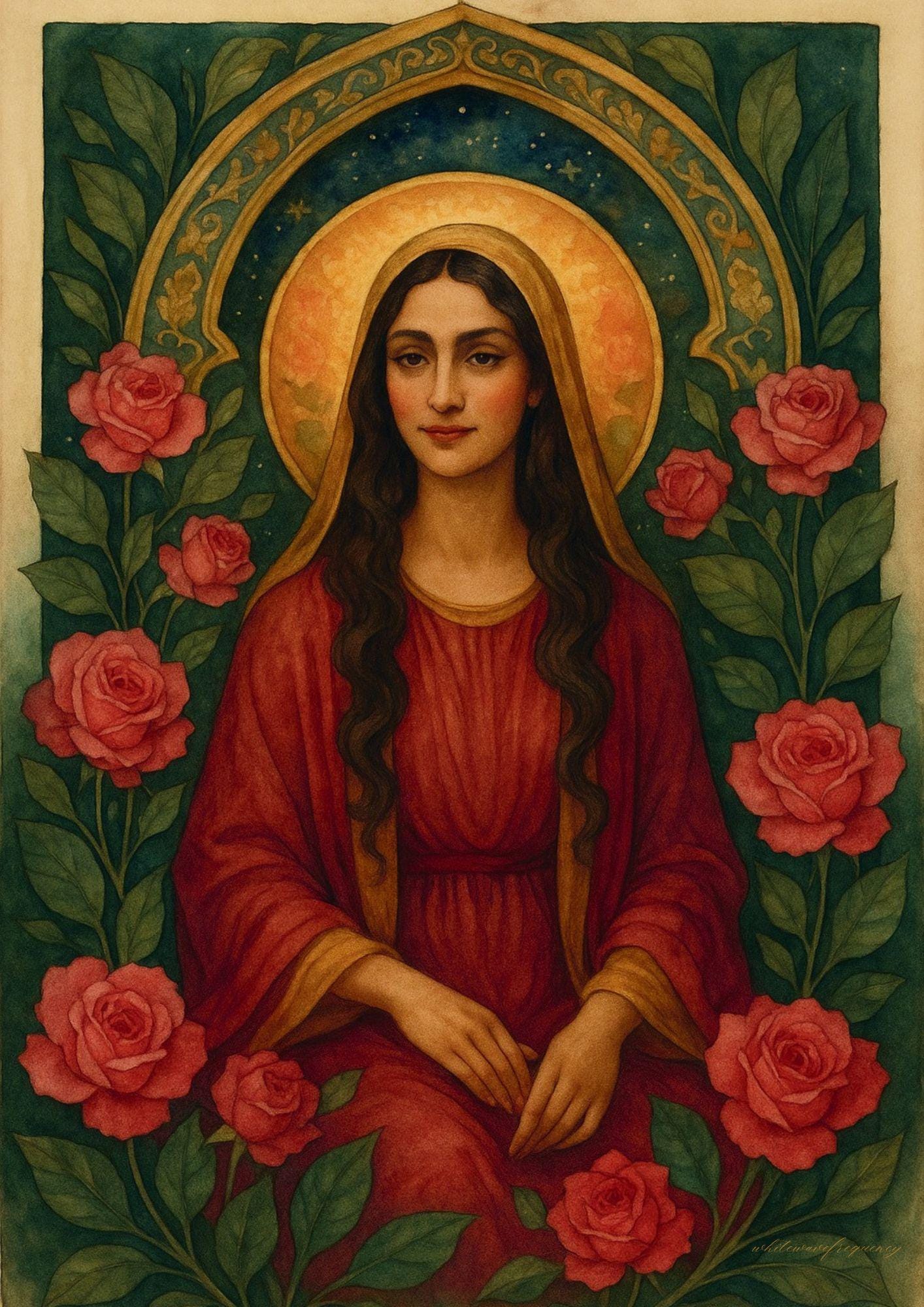 Mary Magdalene Watercolor Printable Art | Divine Feminine Wall Decor | Instant Download Sacred Goddess Art