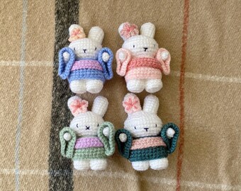 Crochet Bunny in Kimono Plush