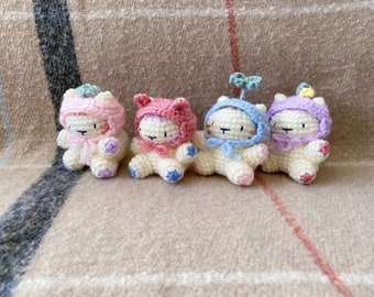 Peluche ours en forme de chapeau au crochet, Amigurumi fait main