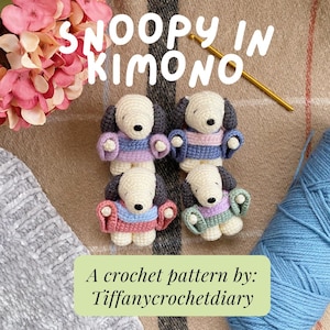 Snoop (Hund) i Kimono Virkmönster i PDF-format | Amigurumimönster (digitalt föremål)