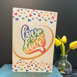 Liefde is liefde: afdrukbare trotskaarten | Supportive Ally-berichten | Digitale LGBTQ+-wenskaarten | Trotsmaand| Direct downloaden