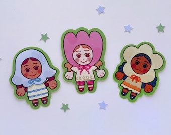 Flower girls stickers