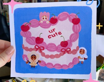 Ur cute cake mini print