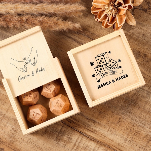Personalized Date Night Dice - Date Night Gifts, Date Night Ideas, Custom Anniversary Gifts, Gift for Couples