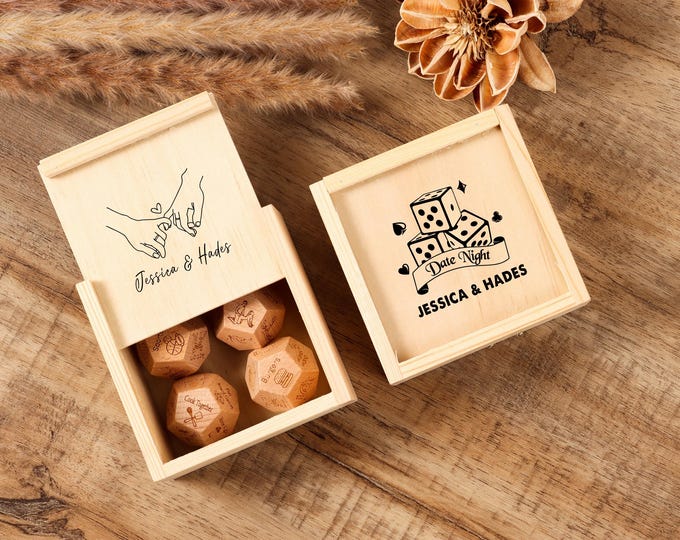 Personalized Date Night Dice - Date Night Gifts, Date Night Ideas, Custom Anniversary Gifts, Gift for Couples