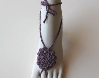 Crocheted barefoot sandals