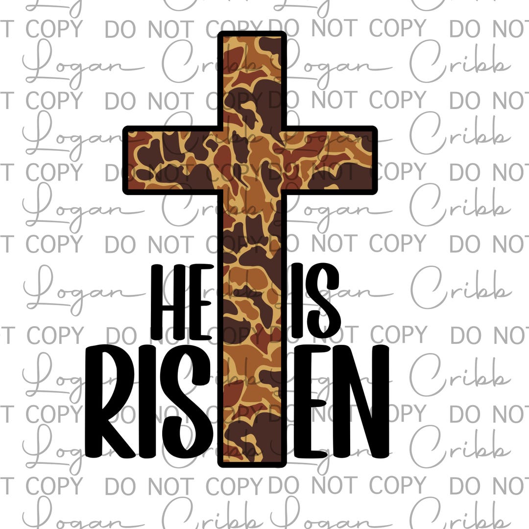 He is Risen Camo Cross Etsy