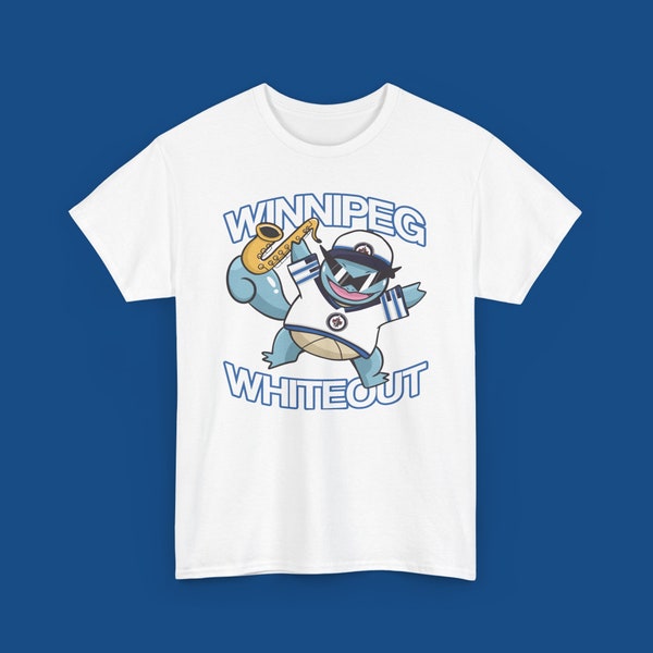 Winnipeg Jets Whiteout Squirtle Sax Unisex Tee