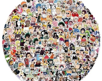 300 Stickers manga Naruto, DBZ , One Piece, jujutsu kaisen étanches pour ordinateur portable, moto, bagages, téléphone,