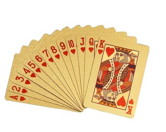 Lot de 3 Jeux de 54 cartes Or - carte poker