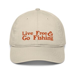 Vismuts van biologisch katoen - &quot;Live Free & Go Fishing&quot; - Big Fish Wear Co.